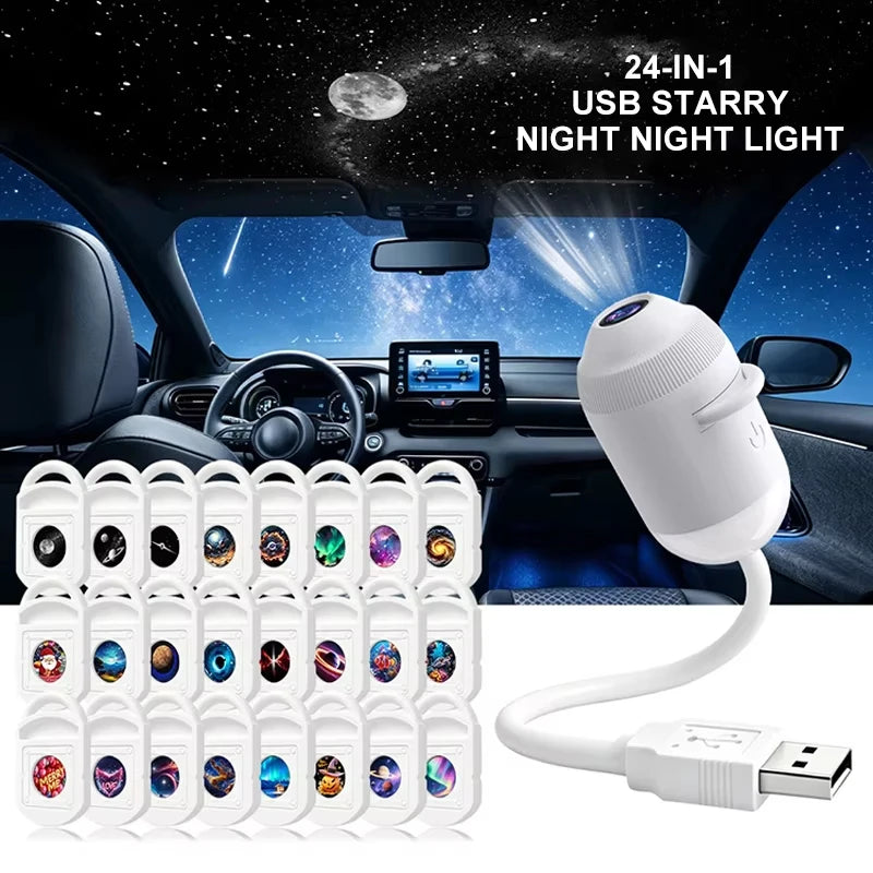 StarGlow Galaxy Projector - 360° Adjustable • USB Powered • Ambient Starry-Sky Lighting