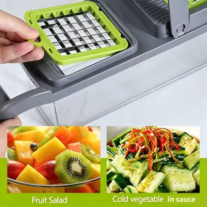 16 in 1 Multifunctional Portable Kitchen Vegetable Chopper Shredder Slicer Potato Carrot Grater Home Fruit Veggie Food Processor