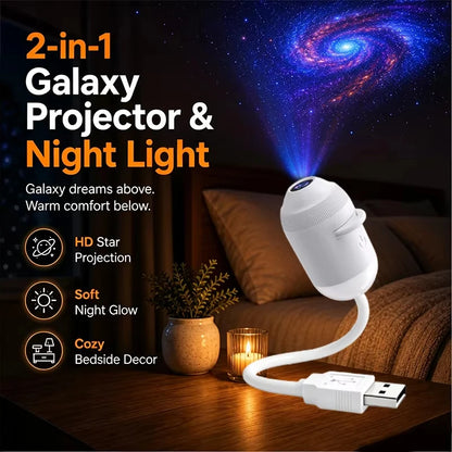 StarGlow Galaxy Projector - 360° Adjustable • USB Powered • Ambient Starry-Sky Lighting