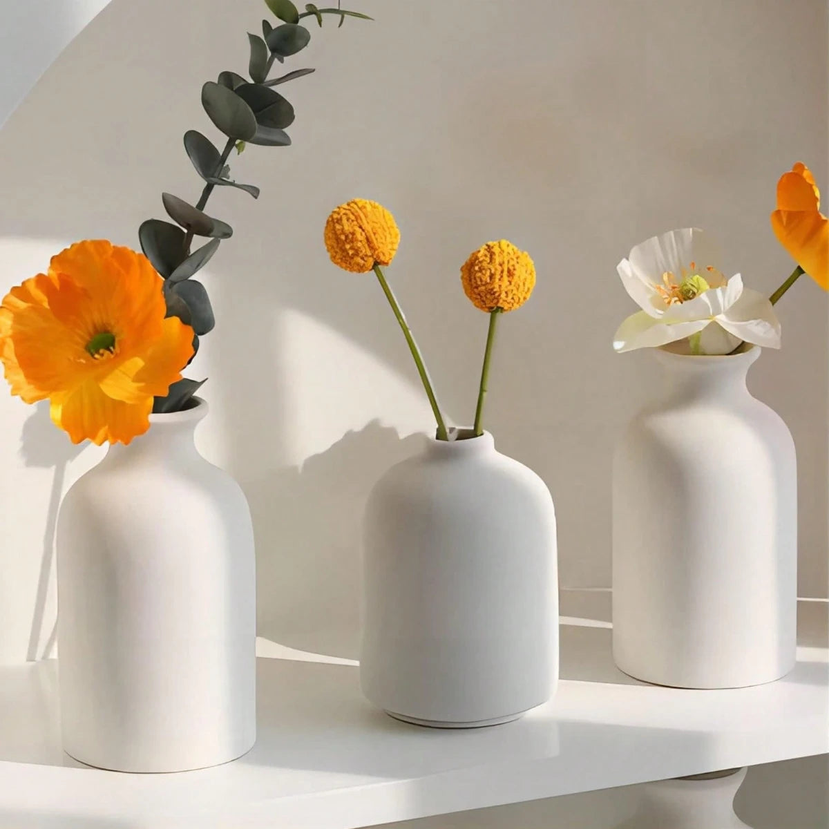 Bohemian Ceramic Vase Set — 3 Piece