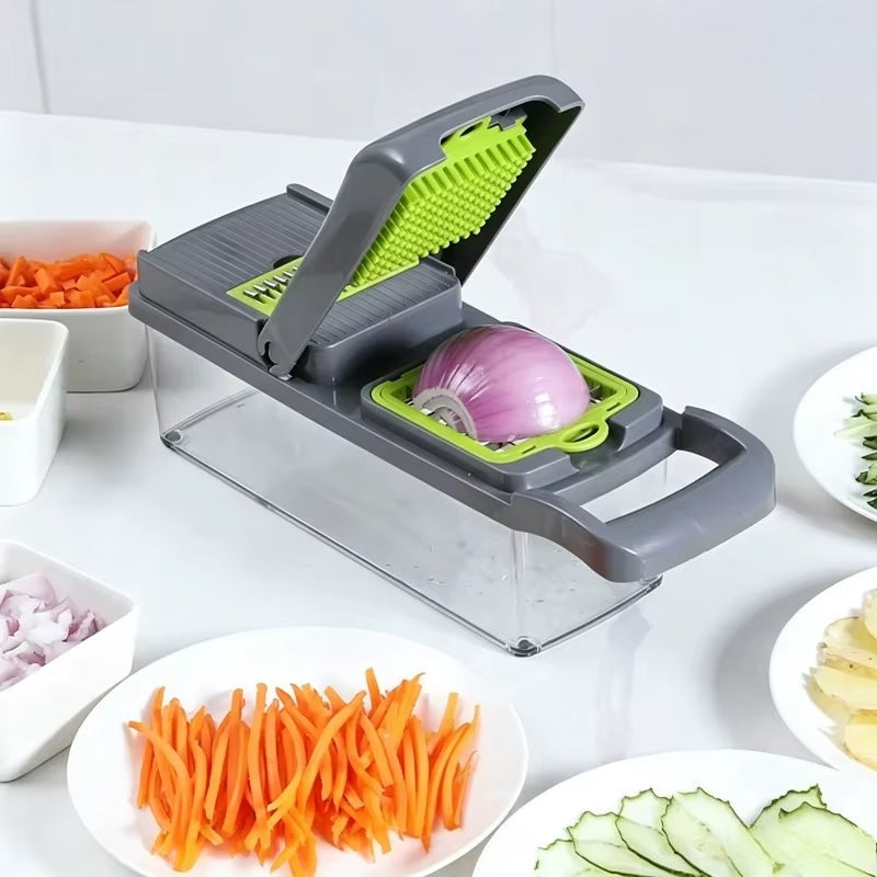 16 in 1 Multifunctional Portable Kitchen Vegetable Chopper Shredder Slicer Potato Carrot Grater Home Fruit Veggie Food Processor