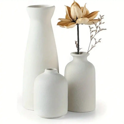 Bohemian Ceramic Vase Set — 3 Piece